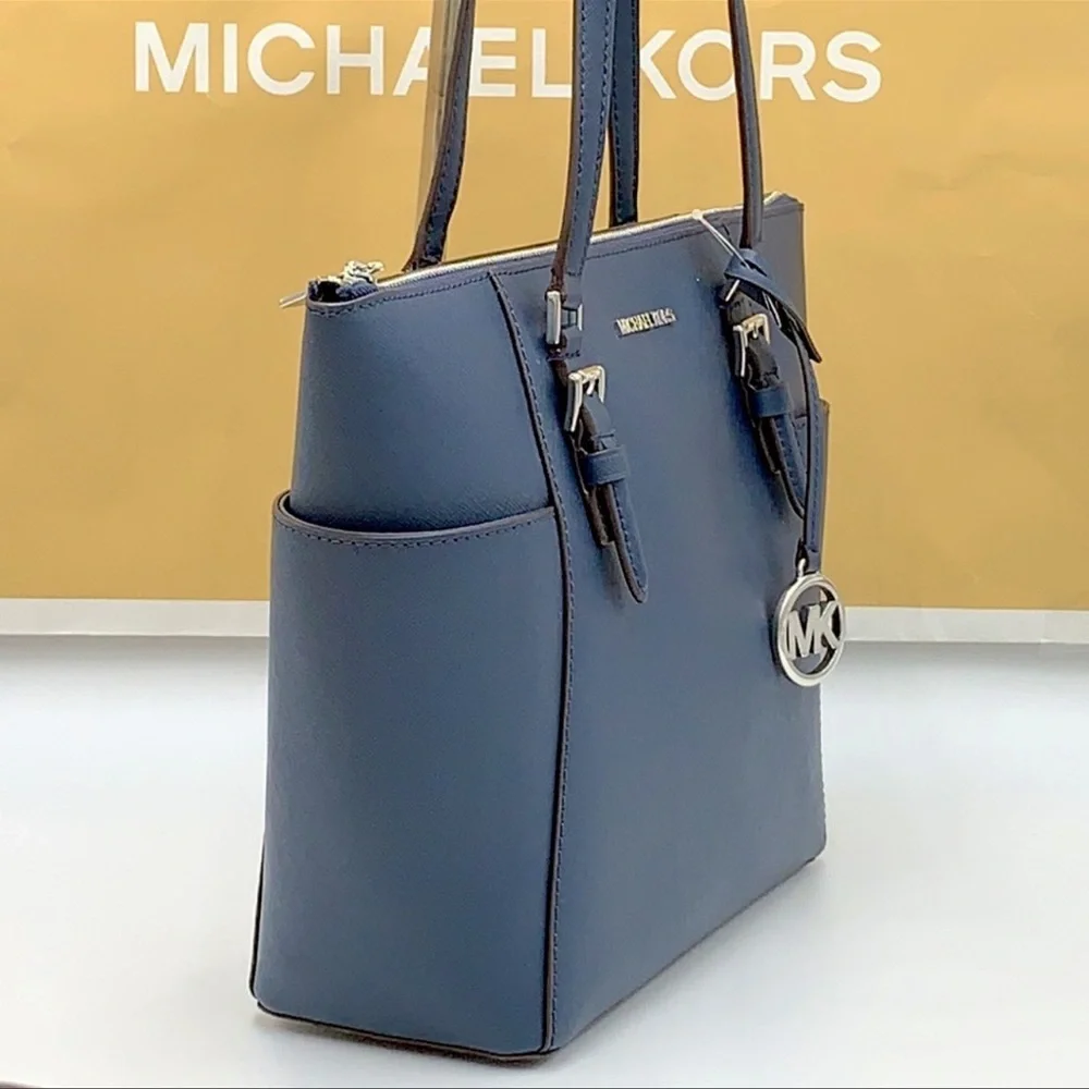 MICHAEL KORS Charlotte Large Leather Top-Zip Tote - Picture 6 of 16
